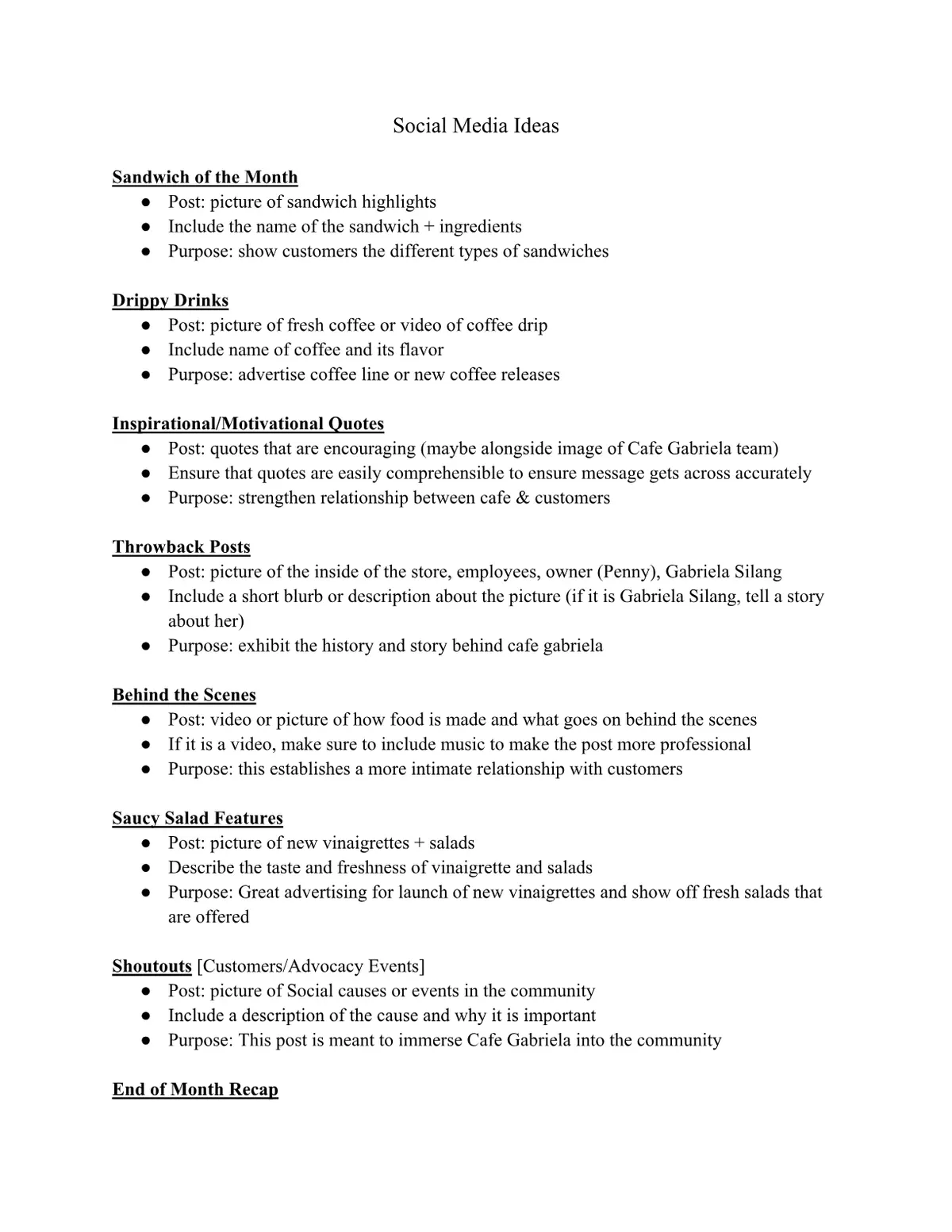 Content Ideas - Slide 1 of 2