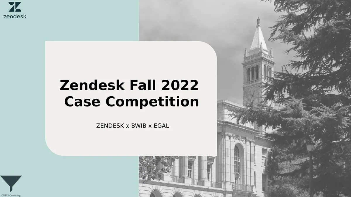 Zendesk Fall 2022 Case Competition